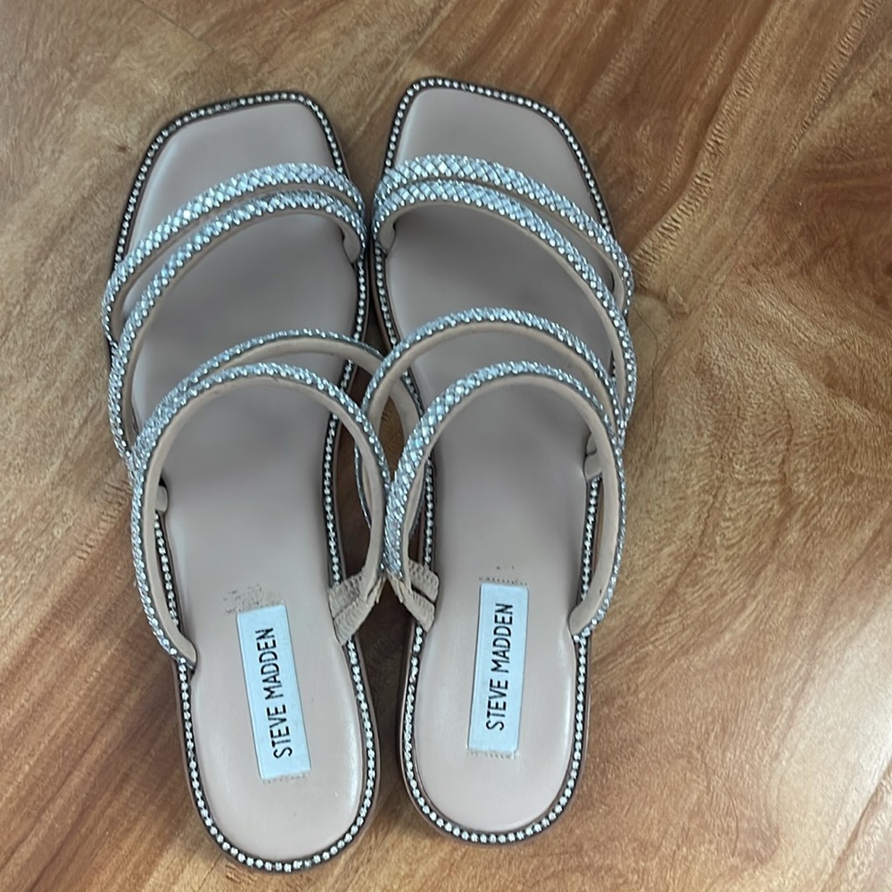 STEVE MADDEN STARIE RHINESTONES SANDALS 9.5 - Picture 5 of 7